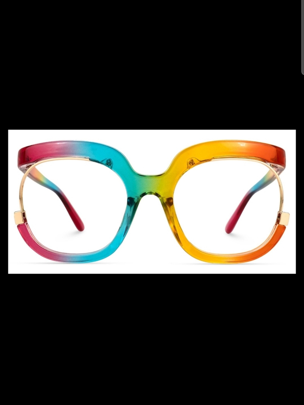 Colorful Rainbow Retro Round  Silhouette Thick Frame Glasses. New.